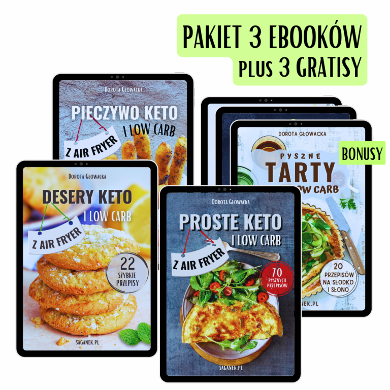 Pakiet Keto z Air Fryer + GRATISY – eBook Saganek.pl