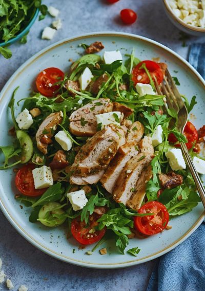 Śniadanie low carb bez jajek z kurczakiem i fetą