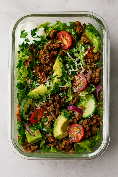 Sałatka keto i low carb do lunchboxa